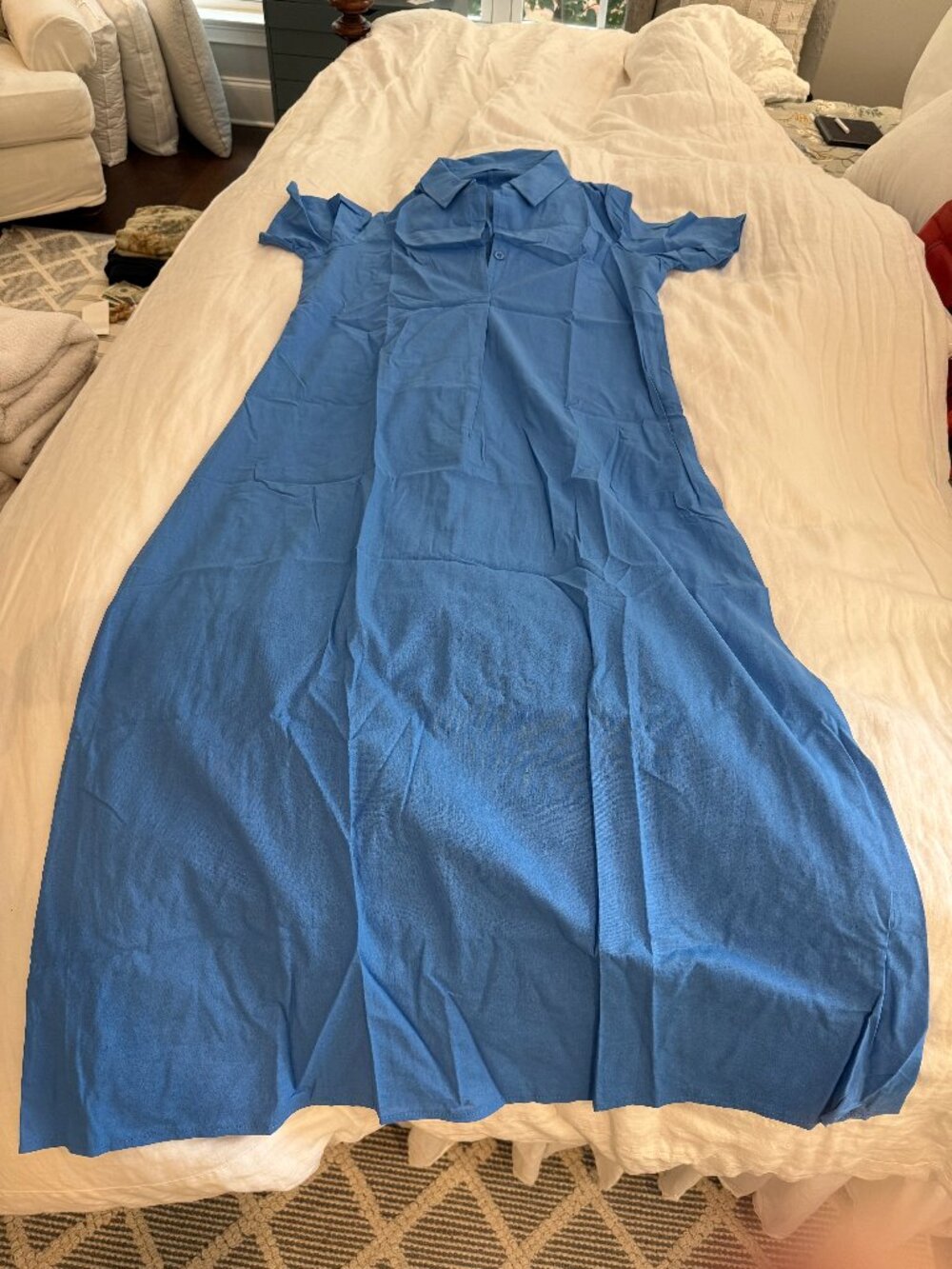 COBALT COLLARED SHIRT DRESS